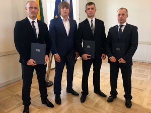 Iš kairės: Tomas Putinauskas, Teodoras Aukštuolis, Mindaugas Veržbickas ir Artūras Sakas.