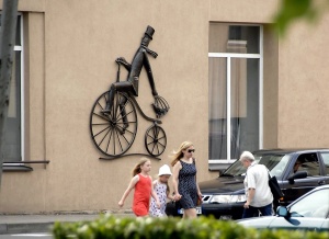 Naujoji dviratininko skulptūra. Gedimino Nemunaičio nuotr. 