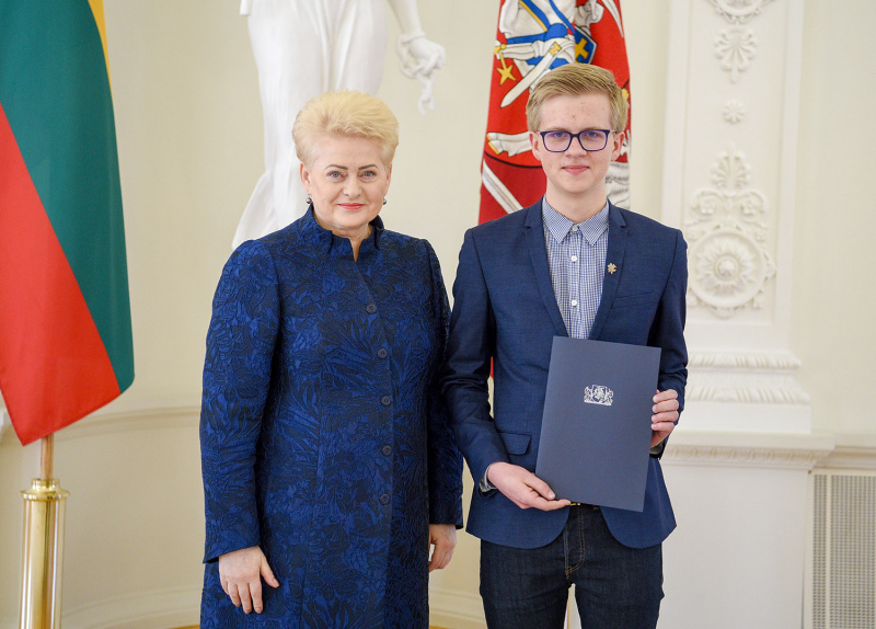 Pijus Brazinskas ir prezidentė Dalia Grybauskaitė.  Asmeninio archyvo nuotr.