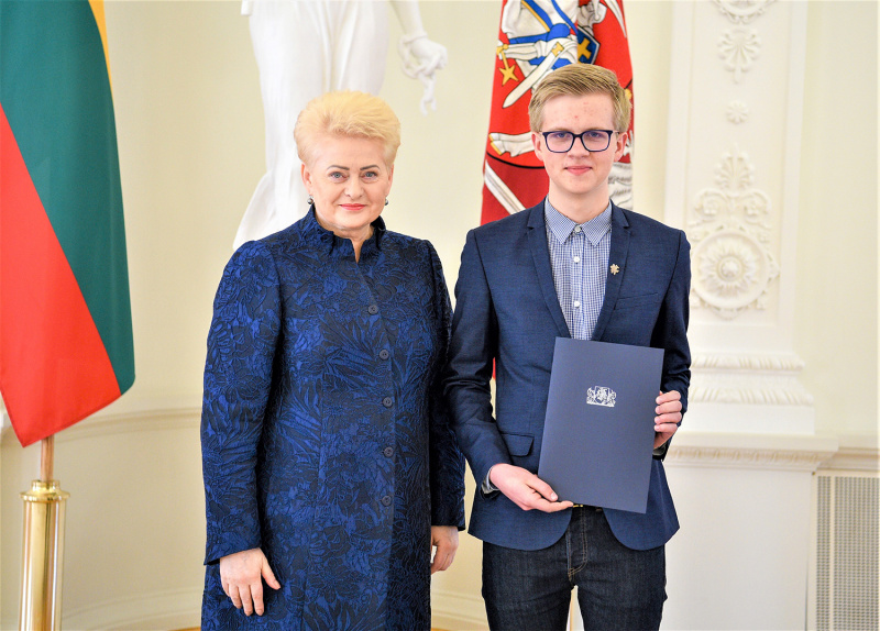  Pijus Brazinskas prezidentūroje su Prezidente Dalia Grybauskaite.Asmeninio archyvo nuotr.