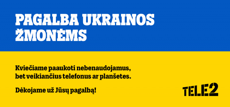 „Tele2“ iniciatyva: ukrainiečiams perduota apie 1 000 lietuvių paaukotų įrenginių