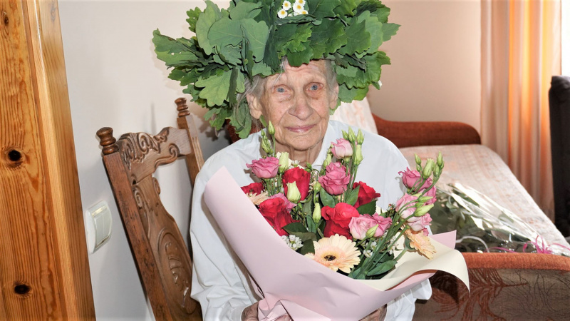 Paulina Juknienė sulaukė gražaus amžiaus – šimto metų.  Daivos Zimblienės nuotr.