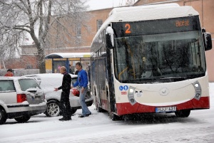 Miesto centre kliudė autobusą. Gedimino Nemunaičio nuotr.