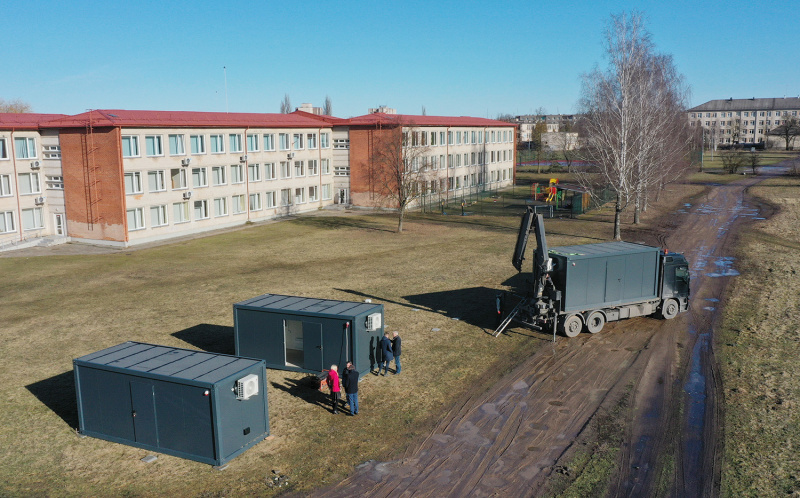 Dainiaus Vyto nuotr. Vienas tarpinio gyventojų evakavimo punktas pastatytas prie Užupio pagrindinės mokyklos.