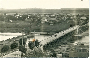 Nuotraukos Ukmergės kraštotyros muziejaus 1.	Ukmergės tiltas per Šventosios upę, 1936 m., UkKM F 2359