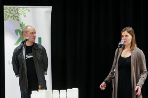 Dambrelininkai Kristina ir Egidijus Daruliai koncertavo Norvegijos lietuviams. Asmeninio archyvo nuotr.