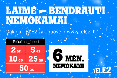 Per šventes dovanokite laimę bendrauti ir patys gaukite dovanų: „Tele2“ tęsia šventinių pasiūlymų maratoną