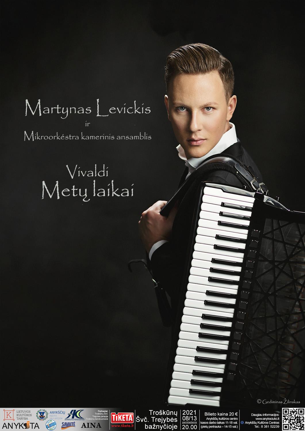 Akordeonininkas Martynas Levickis su kameriniu ansambliu Troškūnuose pristatys įspūdingą koncertą /