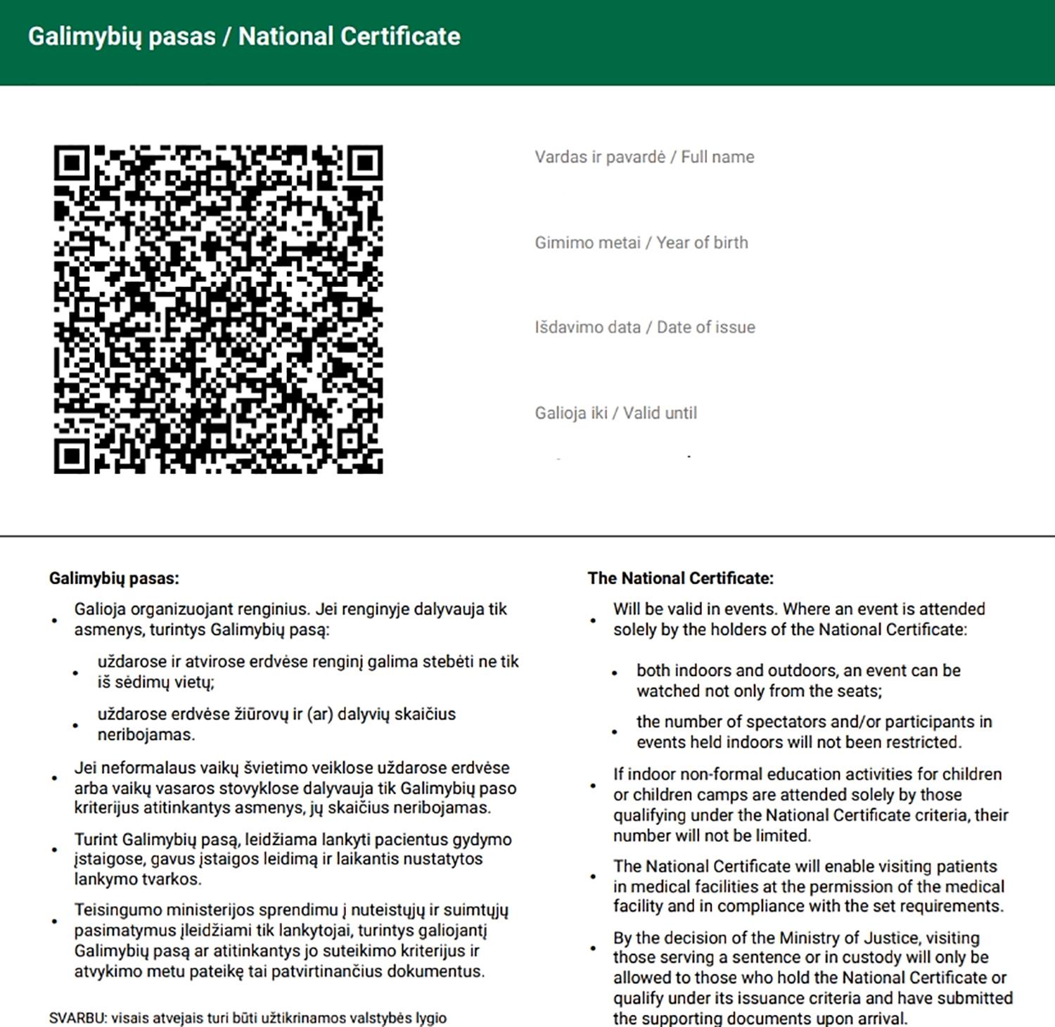 Gyventojams – rūpesčiai dėl galimybių pasų / Galimybių pasą galima gauti pasiskiepijus.