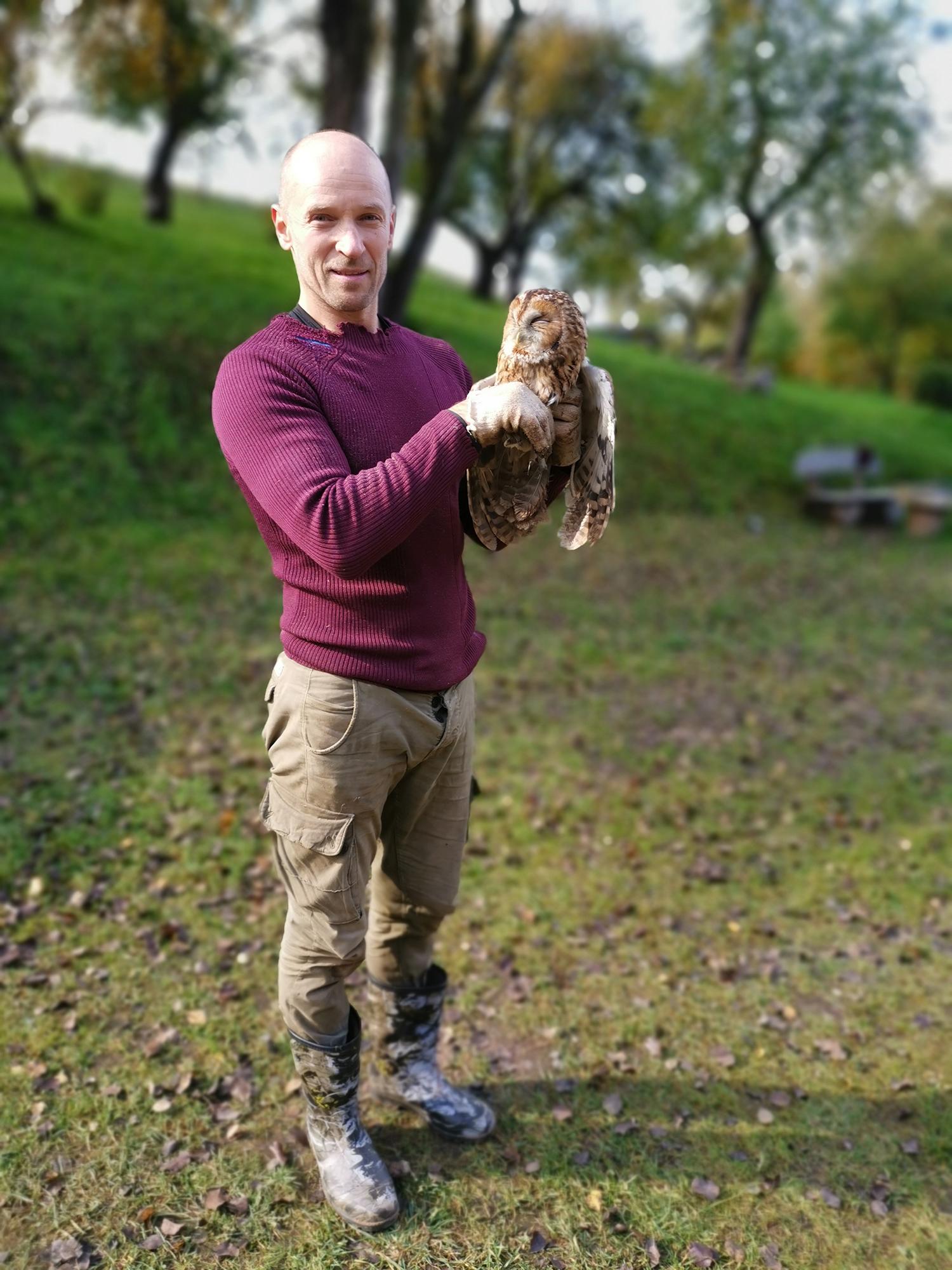 Į svečius atskrido pelėda / D. Trinkūno nuotr. Parvažiavęs į sodybą Dainius Trinkūnas išvydo netikėtą svečią – naminę pelėdą.