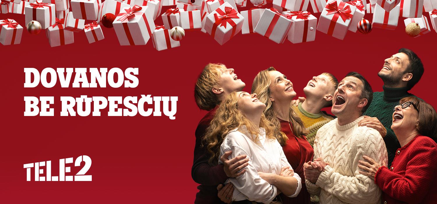 Kalėdinės dovanos šiemet atkeliauja be rūpesčių: „Tele2“ pasiūlymai visai šeimai /