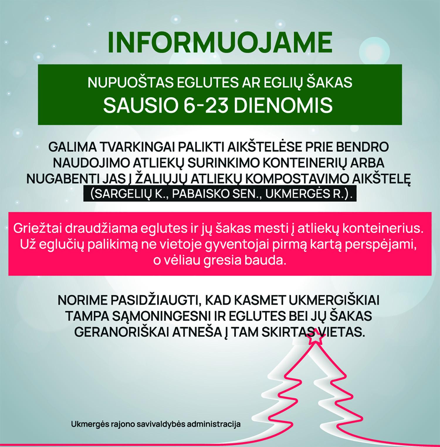 Kur dėti kalėdines eglutes? /