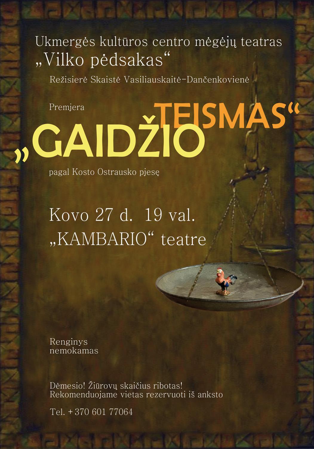 Kviečia į spektaklio premjerą /