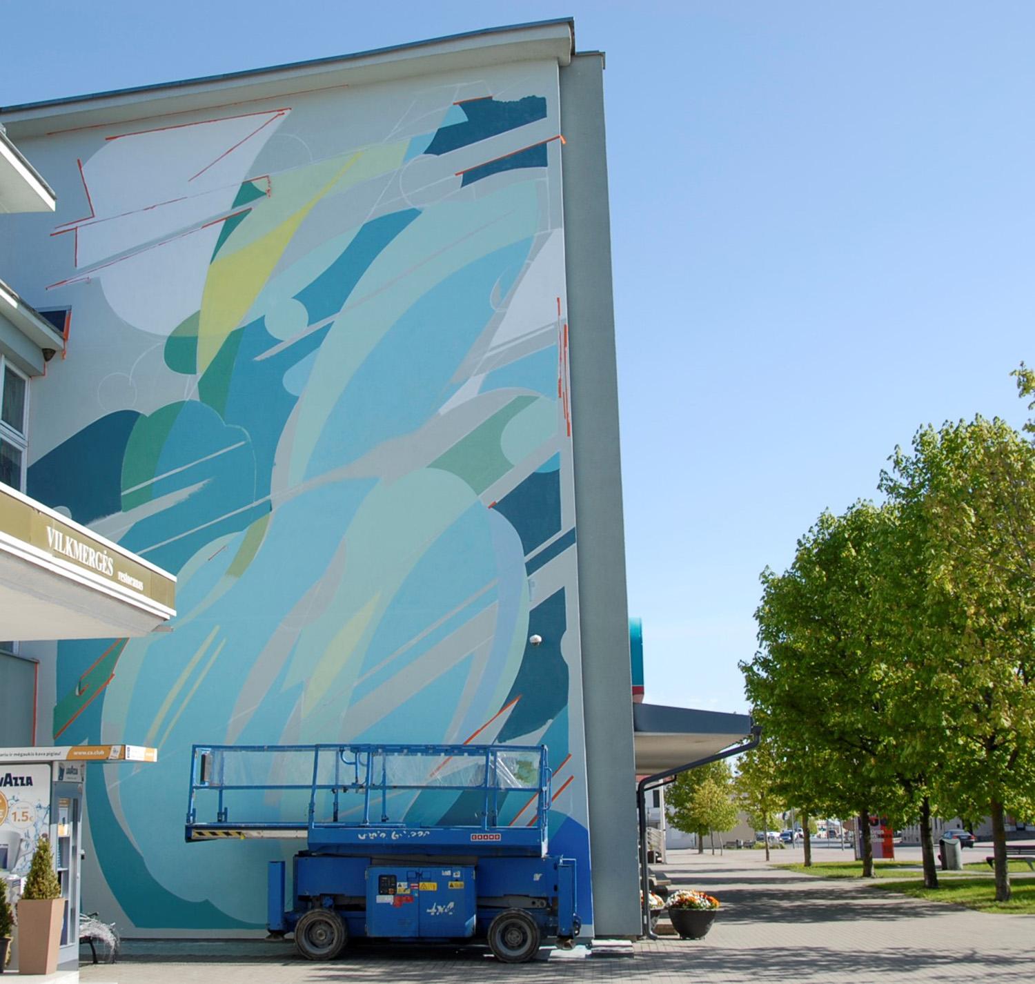 Miesto jubiliejaus proga – įspūdingas piešinys / Gedimino Nemunaičio nuotr. Paveikslas jau beveik baigtas.