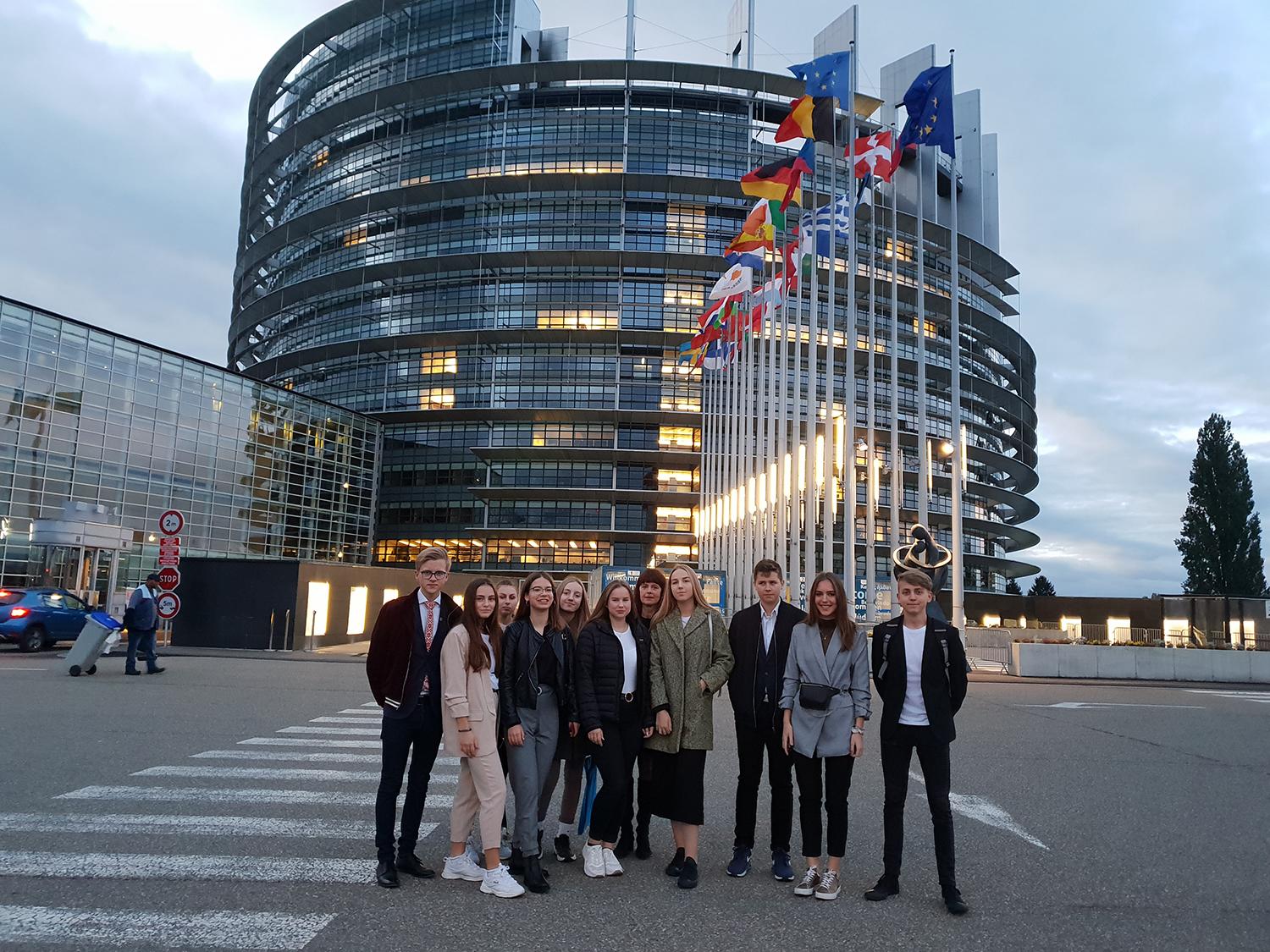 Mokiniai viešėjo Strasbūre / Kelionės dalyviai.