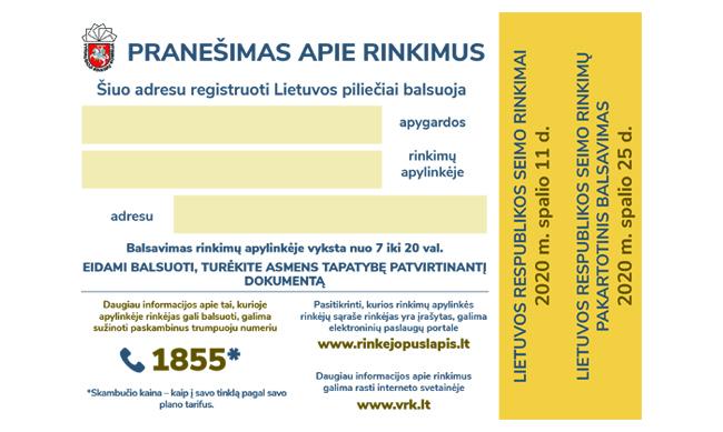 Pagrindinis dokumentas einant į rinkimus – asmens tapatybės dokumentas /