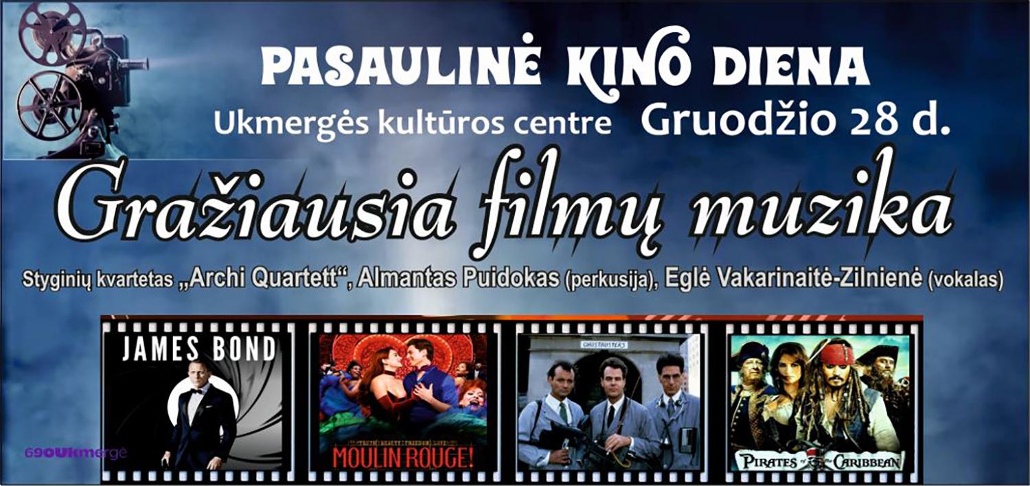 Pasaulinę kino dieną skambės gražiausia filmų muzika /