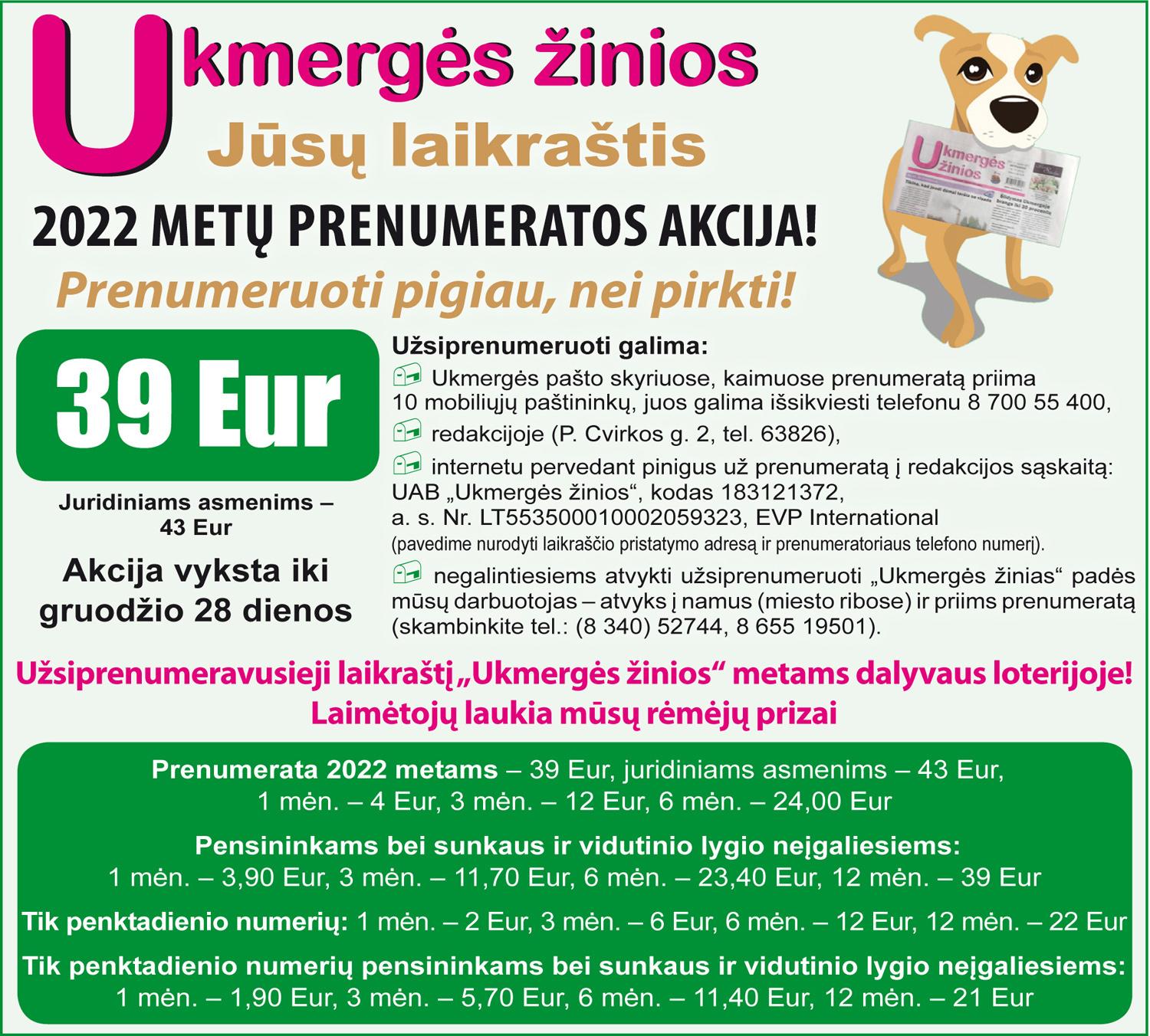 Prenumeratos akcija eina į pabaigą /