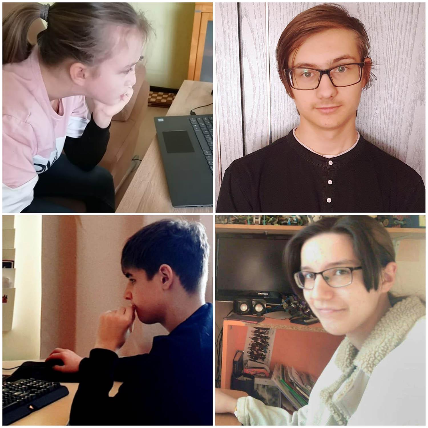 Šachmatų varžybose žaidė nuotoliniu būdu / Varžybų pirmų vietų laimėtojai.