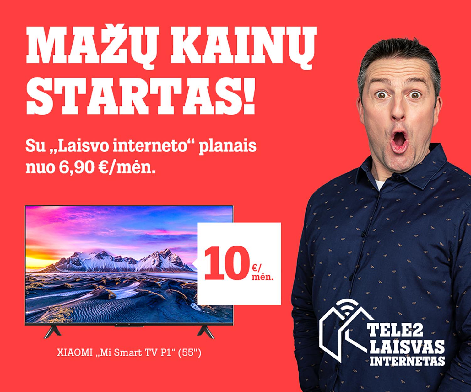 „Tele2“ pasiūlymai: Naujieji metai startuoja kartu su mažomis kainomis įrenginiams ir planams / Visas interneto planų sąlygas galima rasti www.tele2.lt.