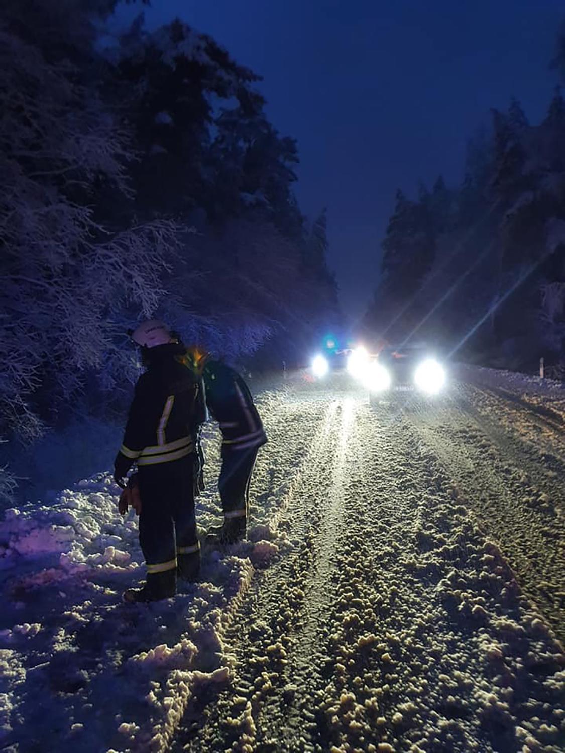Ugniagesiai šalino užvirtusius ant kelių medžius / Ugniagesiai pastarosiomis dienomis daug darbo turėjo rajono keliuose.
