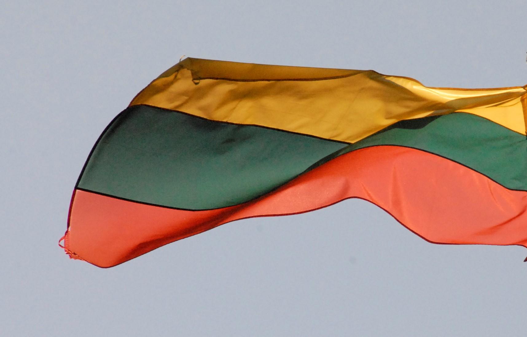 Vėliavas nukabino prieš himno giedojimą /