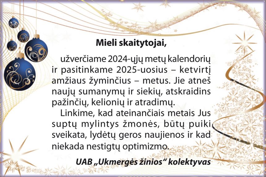 Sveikiname su Naujaisiais metais