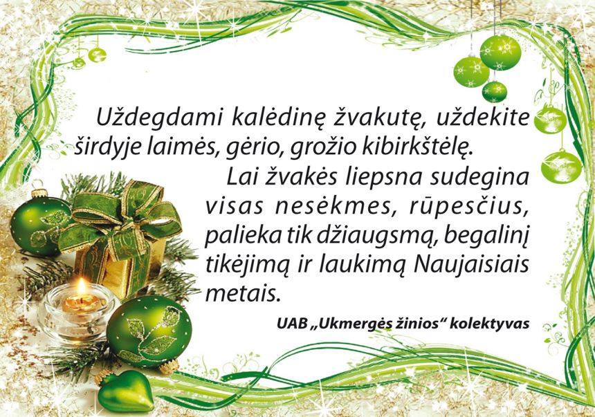 Ukmergės žinių sveikinimas