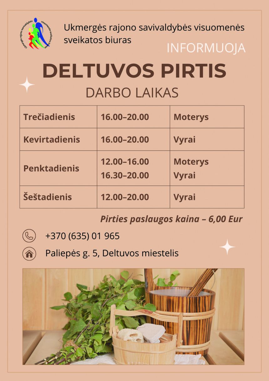 Deltuvos pirties darbo laikas