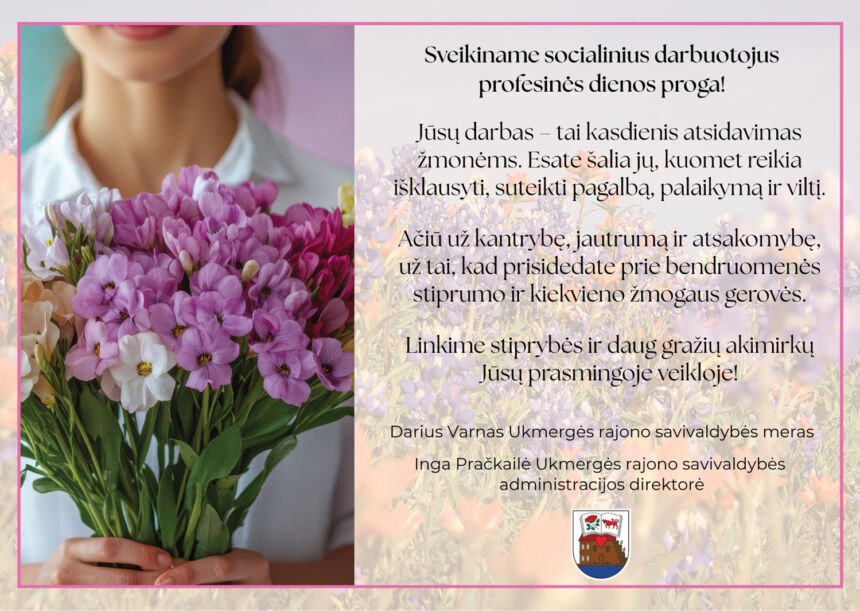Rajono vadovų sveikinimas Socialinių darbuotojų dienos proga