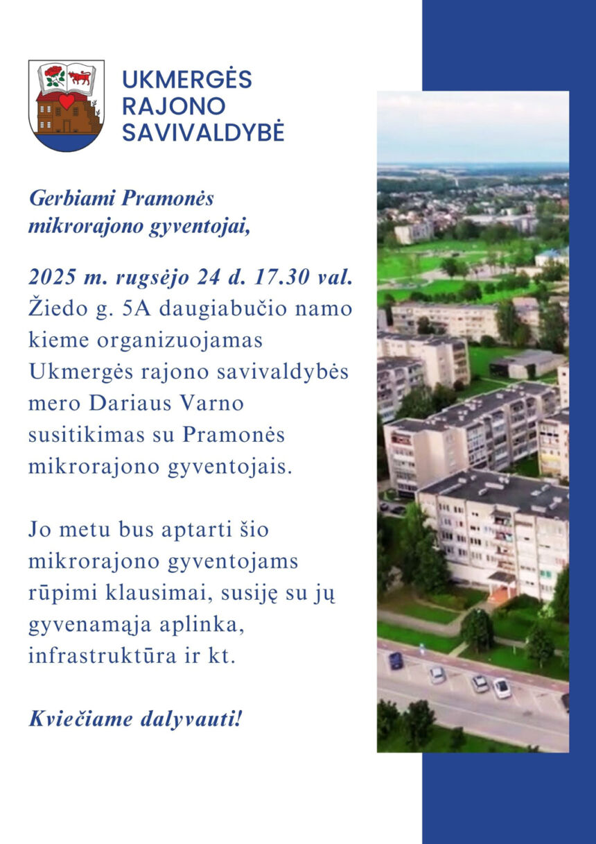 Kvietimas Pramonės mikrorajono gyventojams