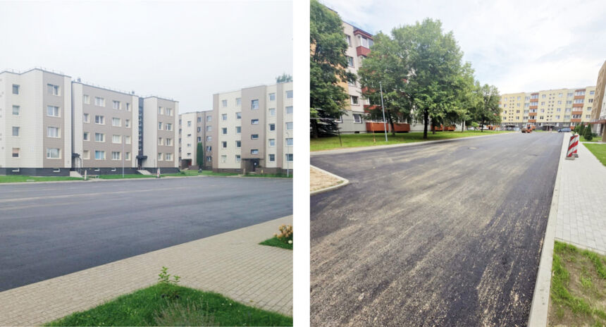 Asfaltuojami daugiabučių namų kiemai