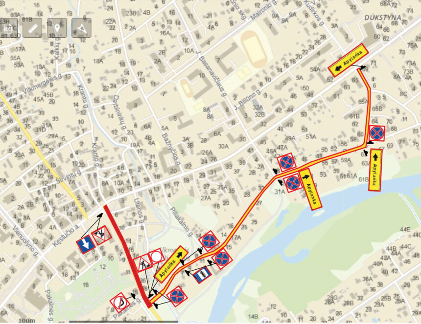 Svarbi informacija dėl transporto eismo organizavimo Vilniaus gatvėje