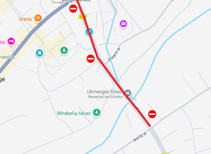 Svarbi informacija dėl transporto eismo Vilniaus gatvėje savaitgalį ir savaitės pradžioje