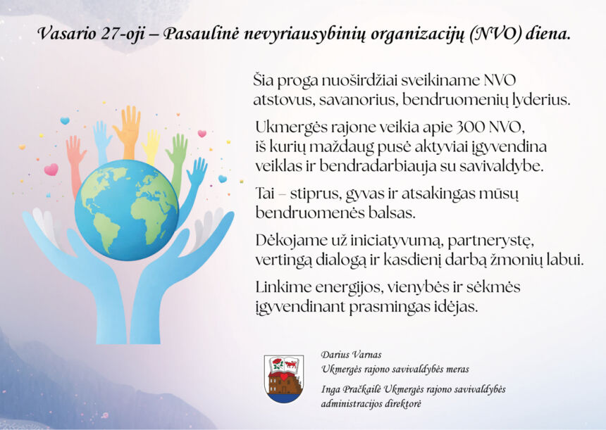 Rajono vadovų sveikinimas