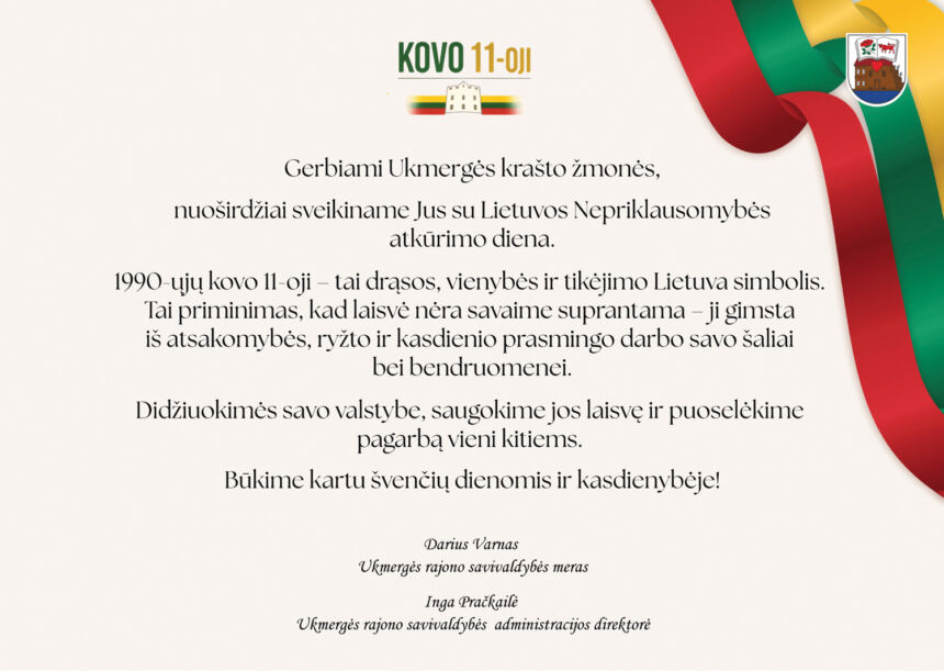 Rajono vadovų sveikinimas