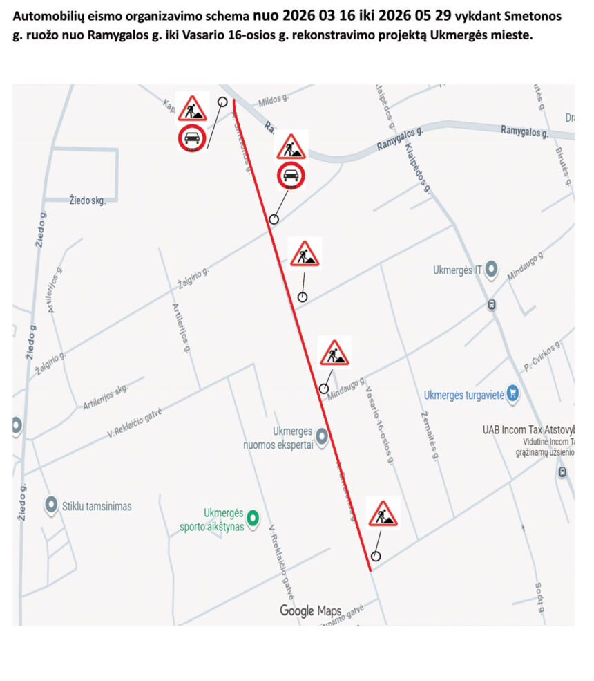 Tęsiami A. Smetonos gatvės rekonstrukcijos darbai: ką svarbu žinoti gyventojams