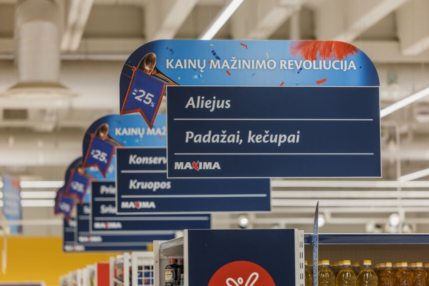 „Maxima“ sumažino 9 tūkst. maisto prekių įprastas kainas iki 25 proc.   