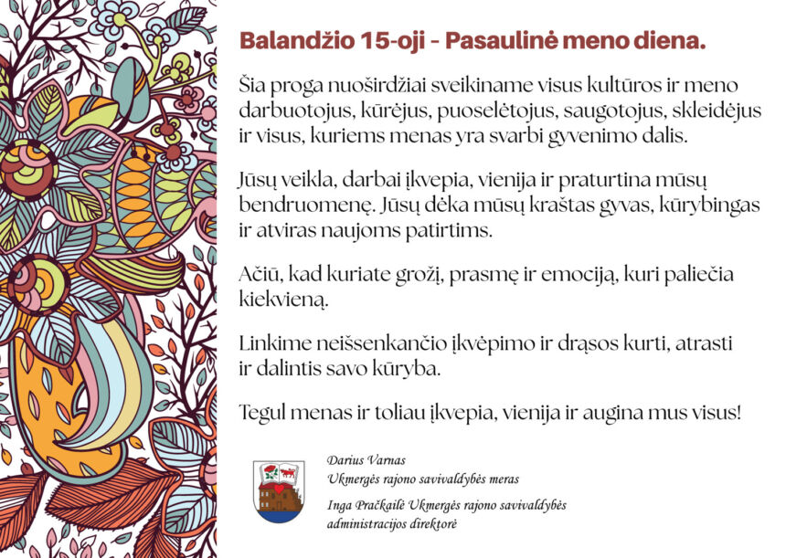 Rajono vadovų sveikinimas