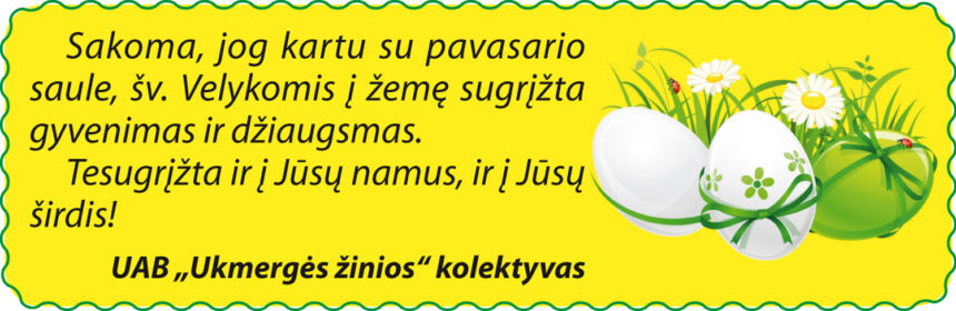 Sveikiname su šv. Velykomis