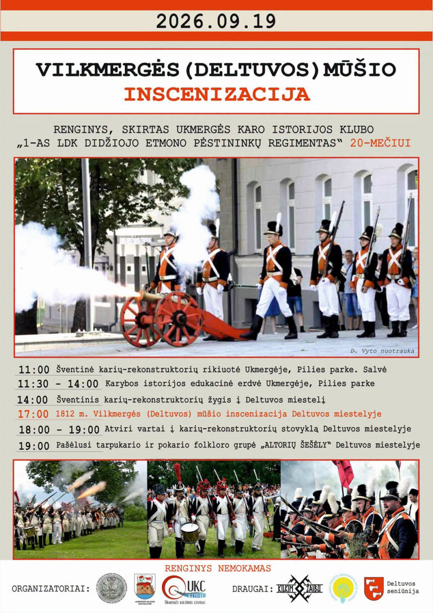 Kviečia į Vilkmergės (Deltuvos) mūšio inscenizaciją