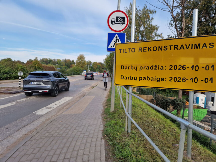 Spalio 1-ąją bus visiškai uždarytas pagrindinis Ukmergės miesto tiltas