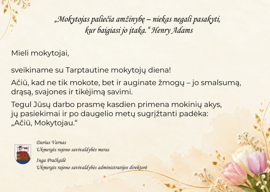 Rajono vadovų sveikinimas