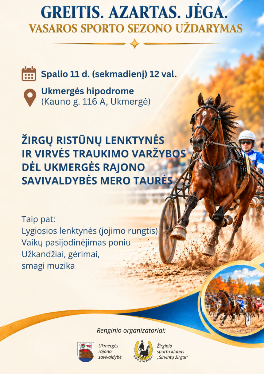Kviečia į žirgų ristūnų lenktynes ir virvės traukimo varžybas